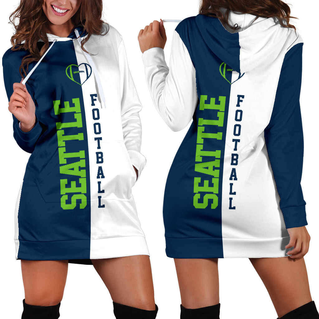 Seattle Football Hoodie Dress 3d All Over Print For Women Hoodie