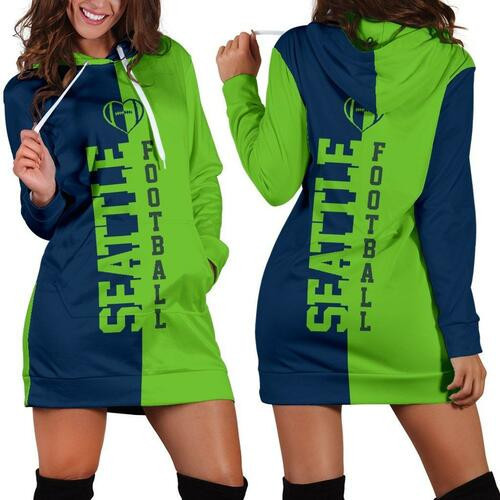 Seattle Football Hoodie Dress Sweater Dress Sweatshirt Dress 3d All Over Print For Women Hoodie