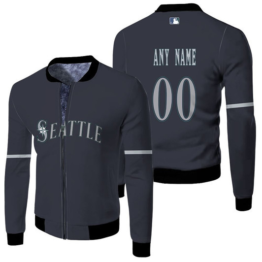 Seattle Mariners Mlb Player Navy 2019 Jersey Style Custom Gift For Mariners Fans Fleece Bomber Jacket