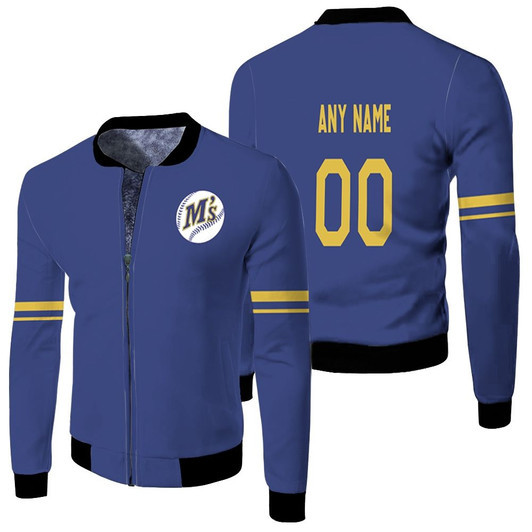 Seattle Mariners Personalized 00 Cooperstown Collection Mesh Batting Practice Blue Match Jersey Style Gift For Mariners Fans Fleece Bomber Jacket