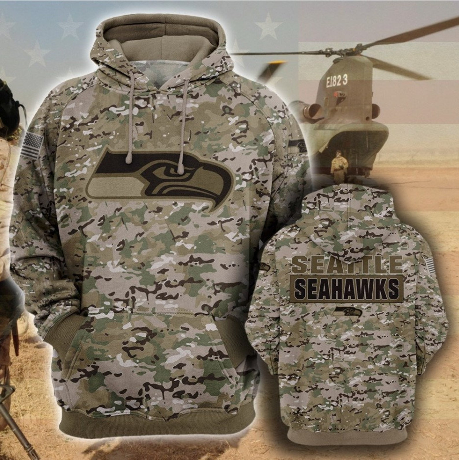 Seattle Seahawks 3D All Over Print Hoodie