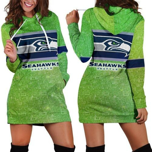 Seattle Seahawks Hoodie Dress Sweater Dress Sweatshirt Dress 3d All Over Print For Women Hoodie