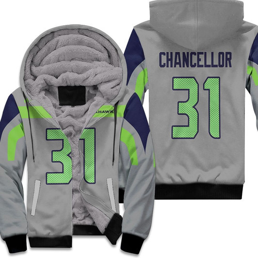 Seattle Seahawks Kam Chancellor 31 Nfl American Football 2019 Gray Jersey Style Gift For Seahawks Fans Fleece Hoodie