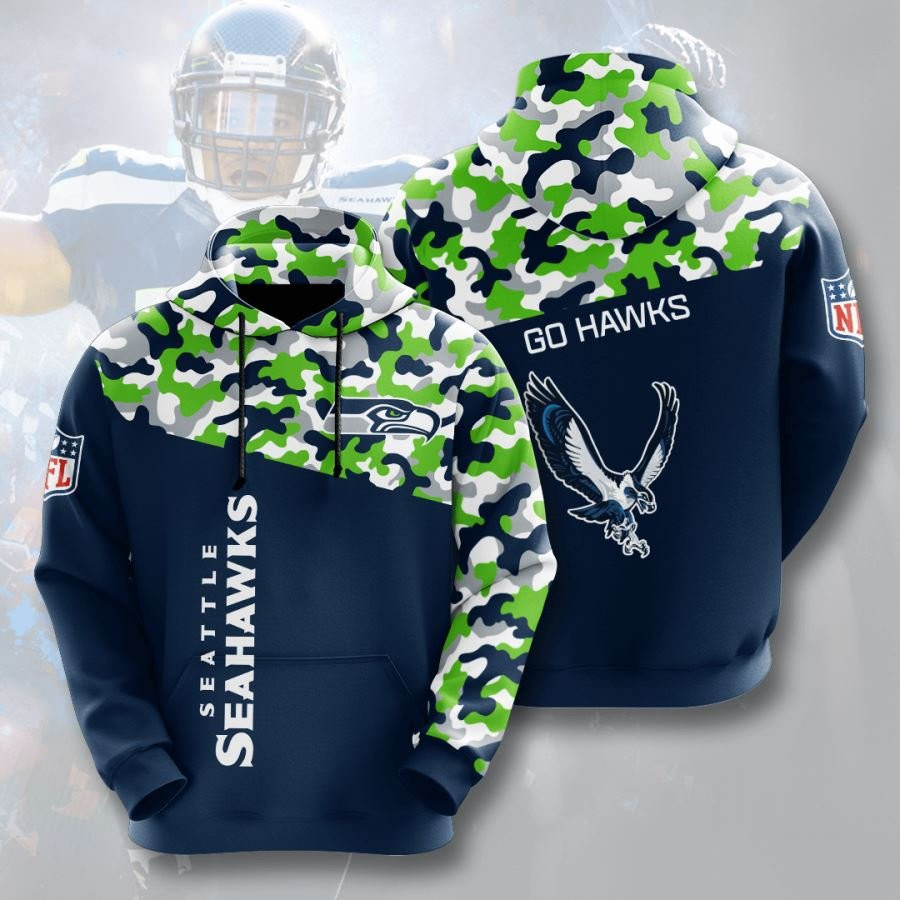 Seattle Seahawks No1808 Custom Hoodie 3D