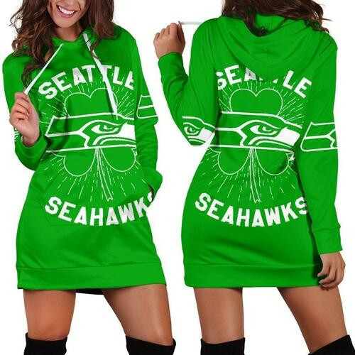 Seattle Seahawks St Patricks Day Hoodie Dress Sweater Dress Sweatshirt Dress 3d All Over Print For Women Hoodie