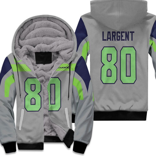 Seattle Seahawks Steve Largent 80 Nfl American Football 2019 Gray Jersey Style Gift For Seahawks Fans Fleece Hoodie