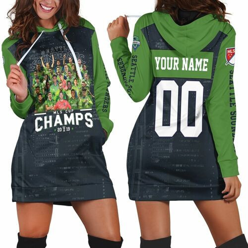 Seattle Sounders Fc Mls Cup Champions 2019 3d Hoodie Dress Sweater Dress Sweatshirt Dress