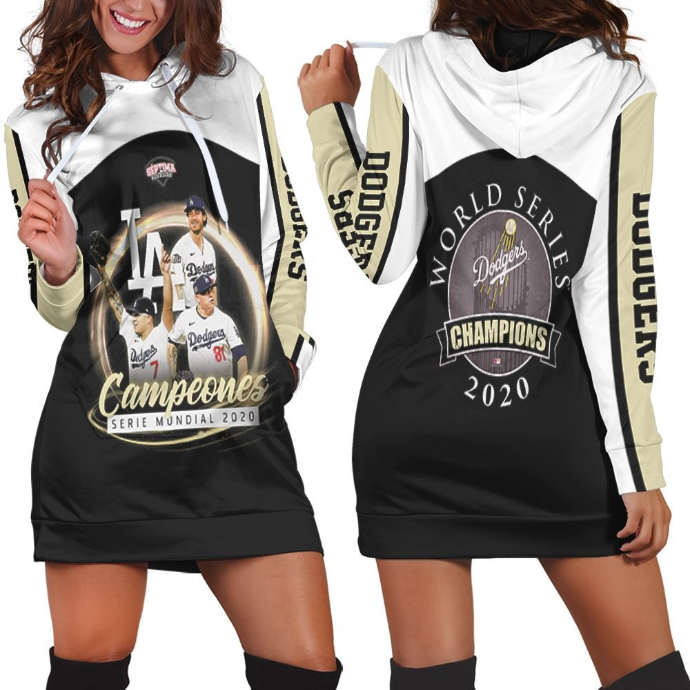 Serie Mundial Los Angeles Dodgers Campeones Hoodie Dress Sweater Dress Sweatshirt Dress