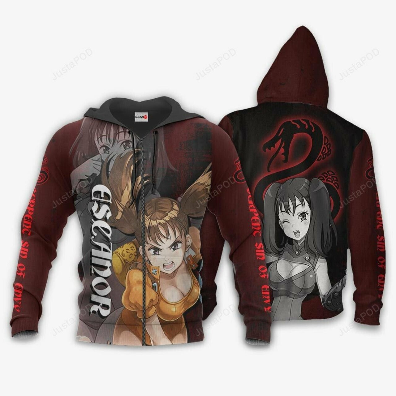 Serpent Sin Of Envy Diane Seven Deadly Sins Anime 3d All Over Print Hoodie