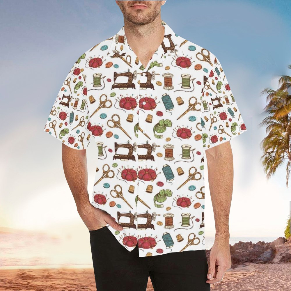 Sewing Aloha Shirt Hawaiian Shirt For Sewing Lovers Shirt For Men and Women