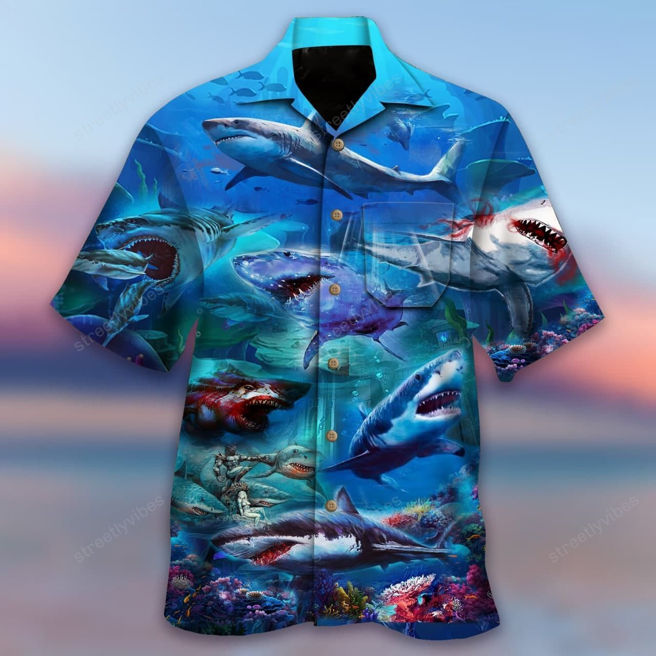 Shark Assassin Style Hawaiian Shirt Hawaiian Shirt For Men