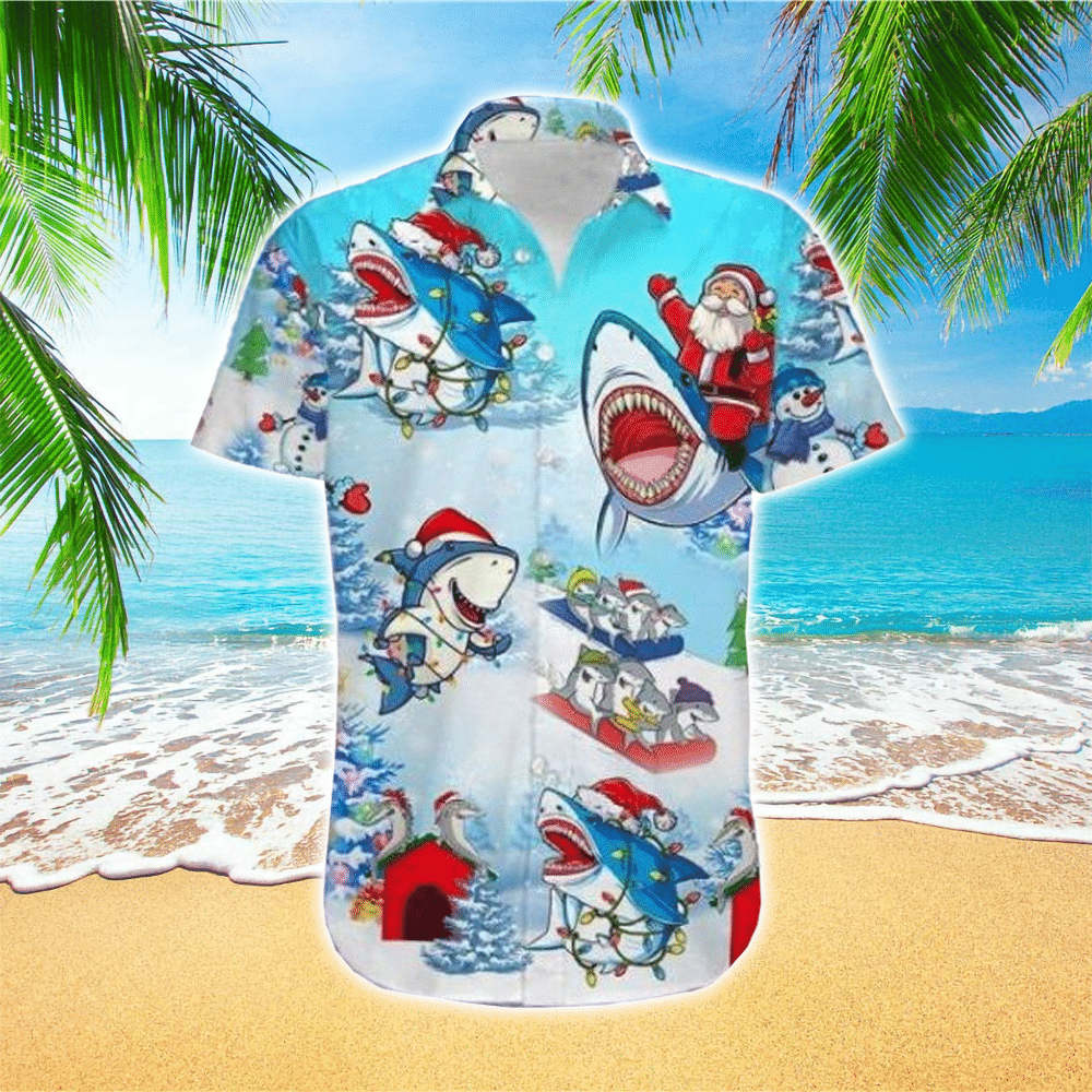 Shark Christmas Hawaiian Shirt Mens Hawaiian Shirt For Shark Lover Shirt for Men and Women