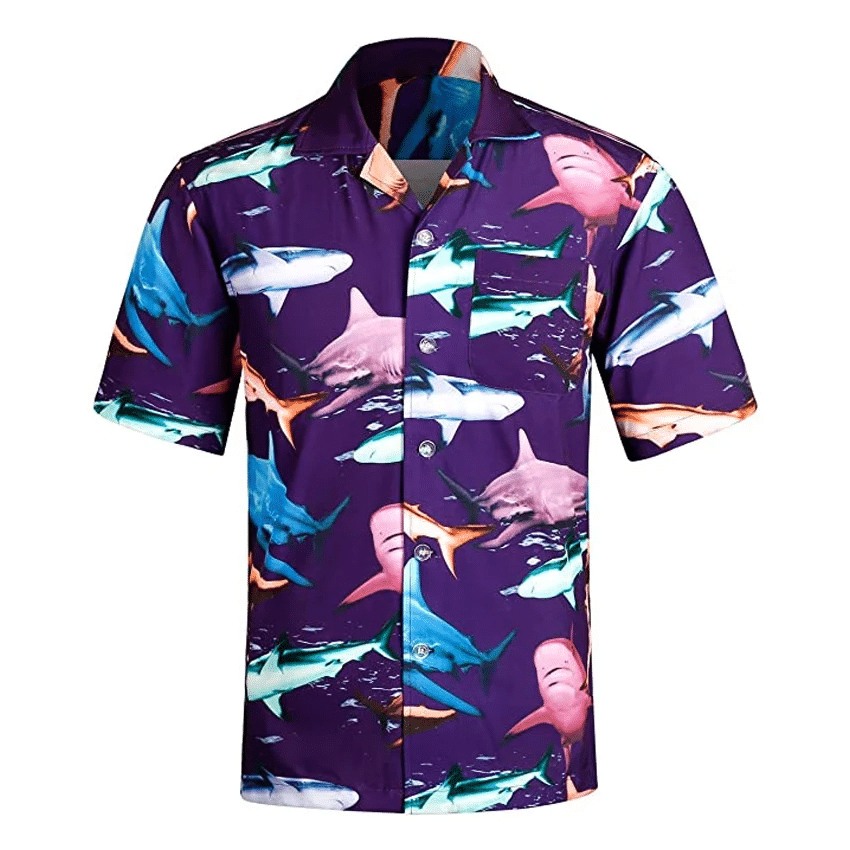 Shark Hawaiian Shirt Shark Purple Aloha Shirt for Men and Women