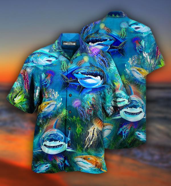 Shark Over Sea Awesome Limited Edition - Hawaiian Shirt - Hawaiian Shirt For Men