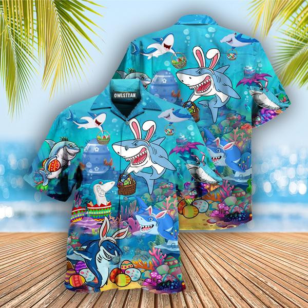 Sharks Let's Enjoy Easter With Sharks Edition - Hawaiian Shirt - Hawaiian Shirt For Men