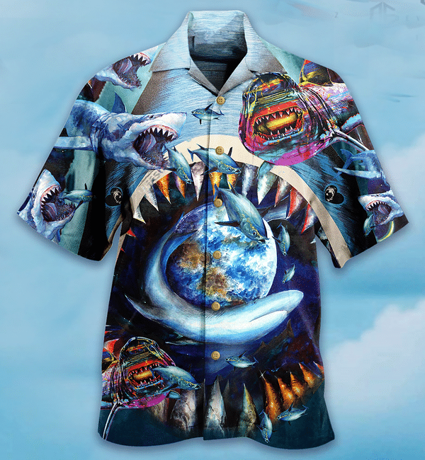 Sharks Love Earth Limited Edition - Hawaiian Shirt - Hawaiian Shirt For Men