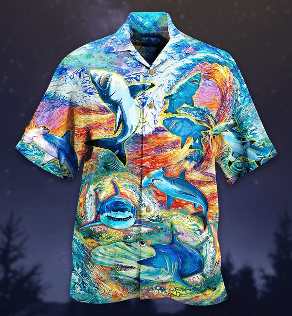 Sharks Painting Color Limited Edition - Hawaiian Shirt Hawaiian Shirt For Men, Hawaiian Shirt For Women, Aloha Shirt