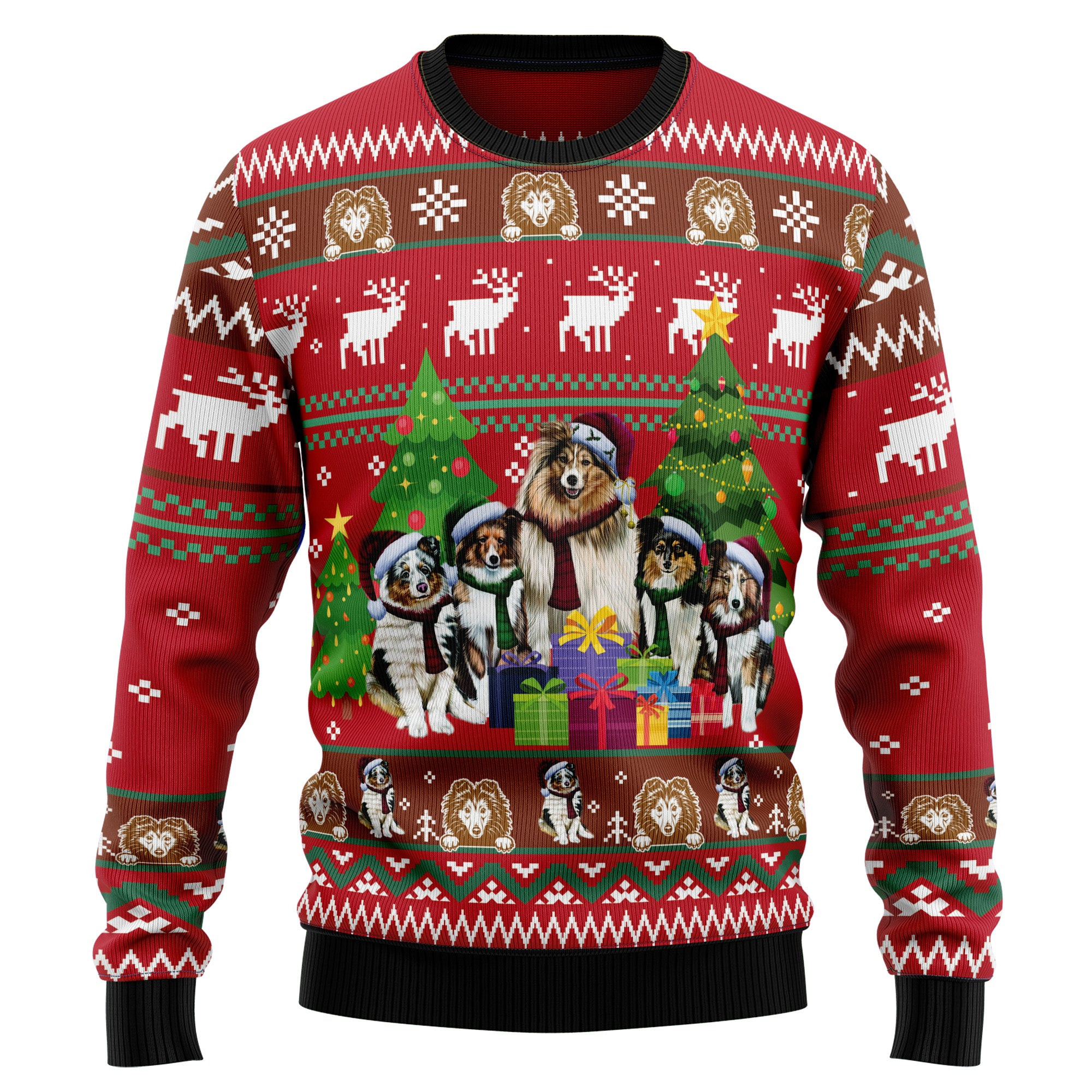 Shetland Sheepdogs Family Snow Ugly Christmas Sweater