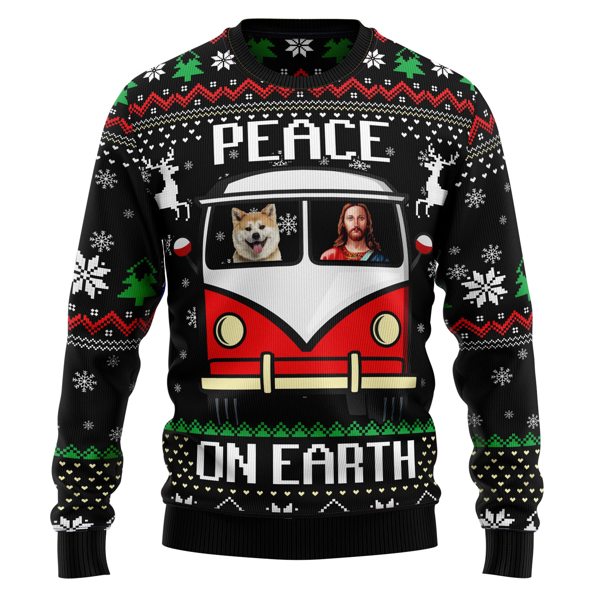 Shiba Inu Peace Ugly Christmas Sweater