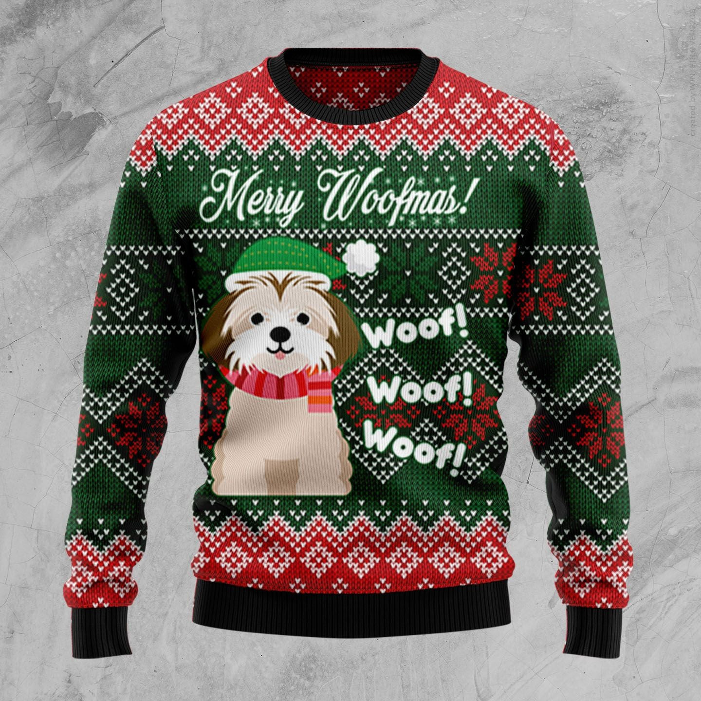 Shih Tzu Woofmas Ugly Christmas Sweater