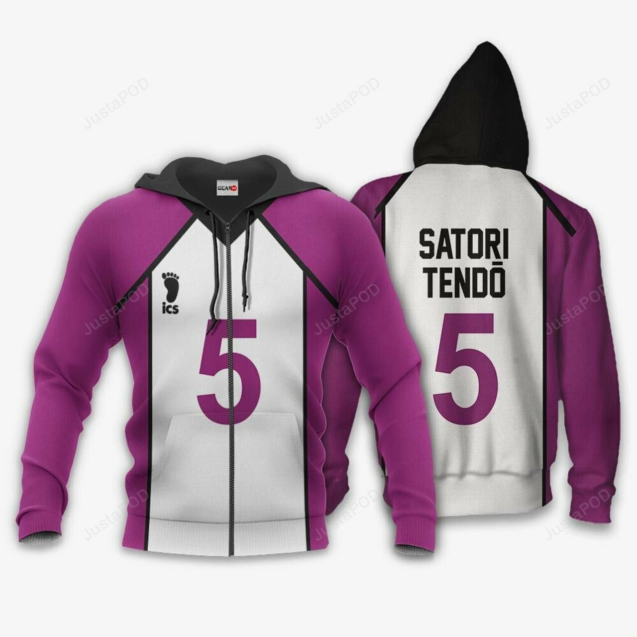 Shiratorizawa Satori Tendo Num 5 Haikyuu Anime 3d All Over Print Hoodie