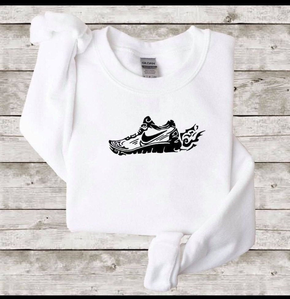 Shoe Custom Embroidered Sweatshirt Men Women Unisex Clothing