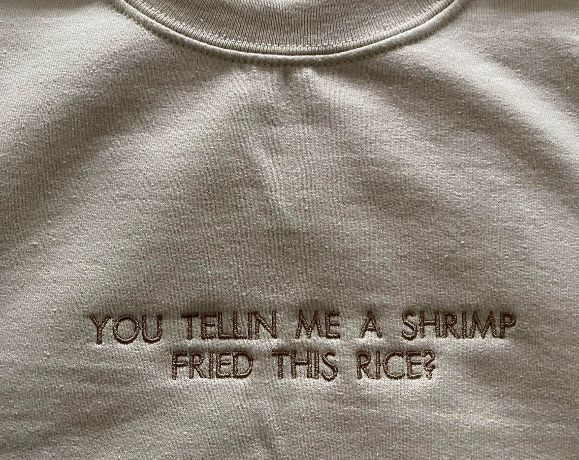 Shrimp Fried This Rice Funny Embroidered Sweatshirt