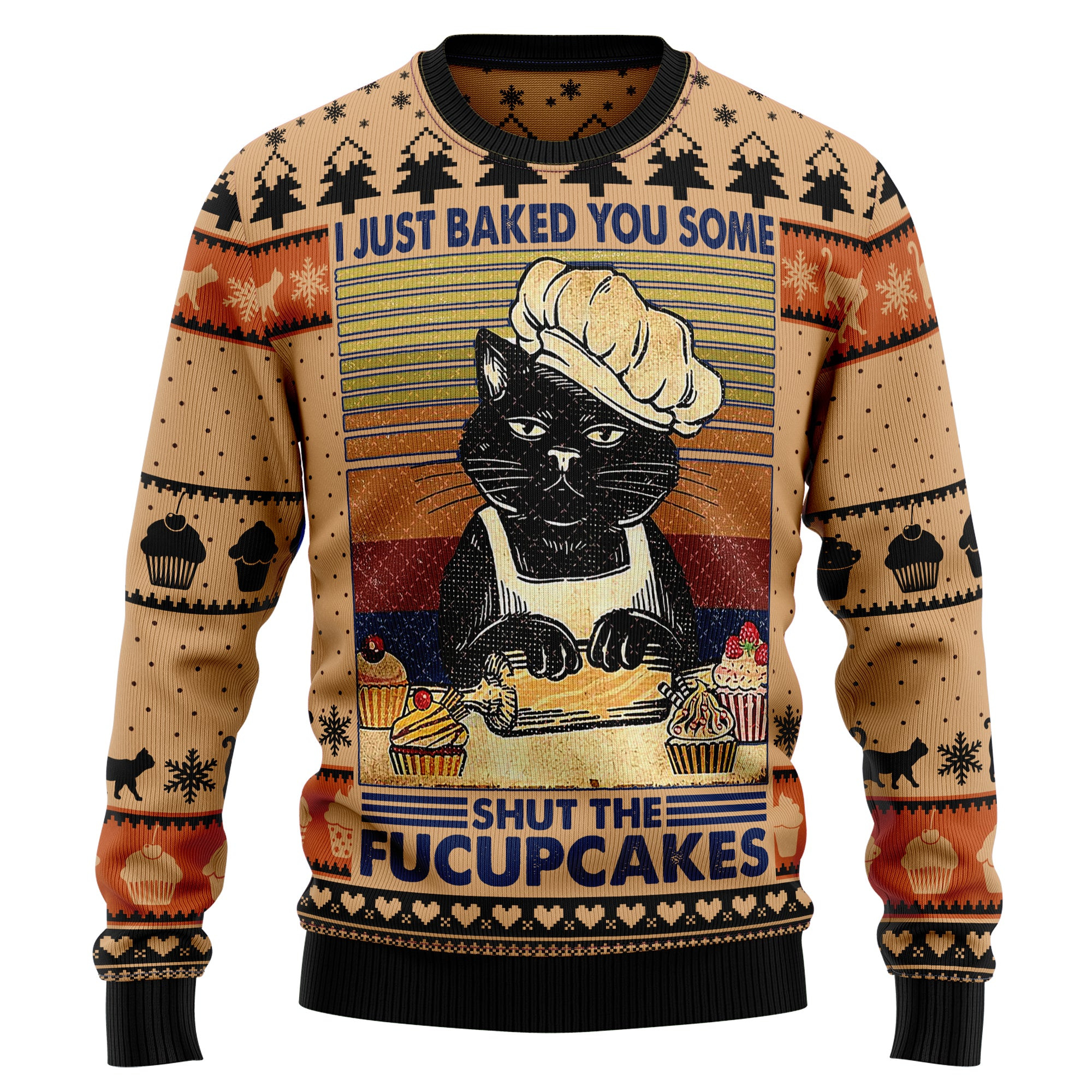 Shut The Fucupcakes Christmas Ugly Christmas Sweater