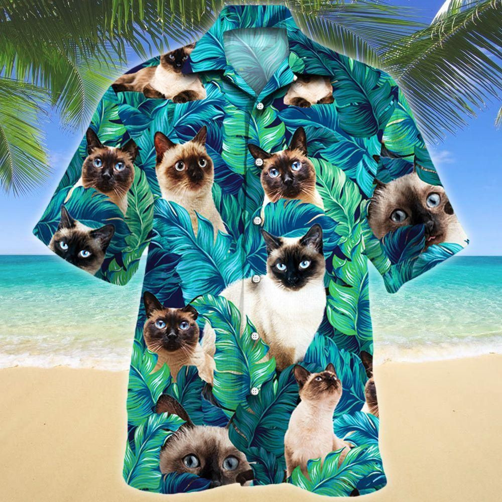 Siamese Cat Lovers Aloha Hawaiian Shirt Colorful Short Sleeve Summer Beach Casual Shirt For Men And Women