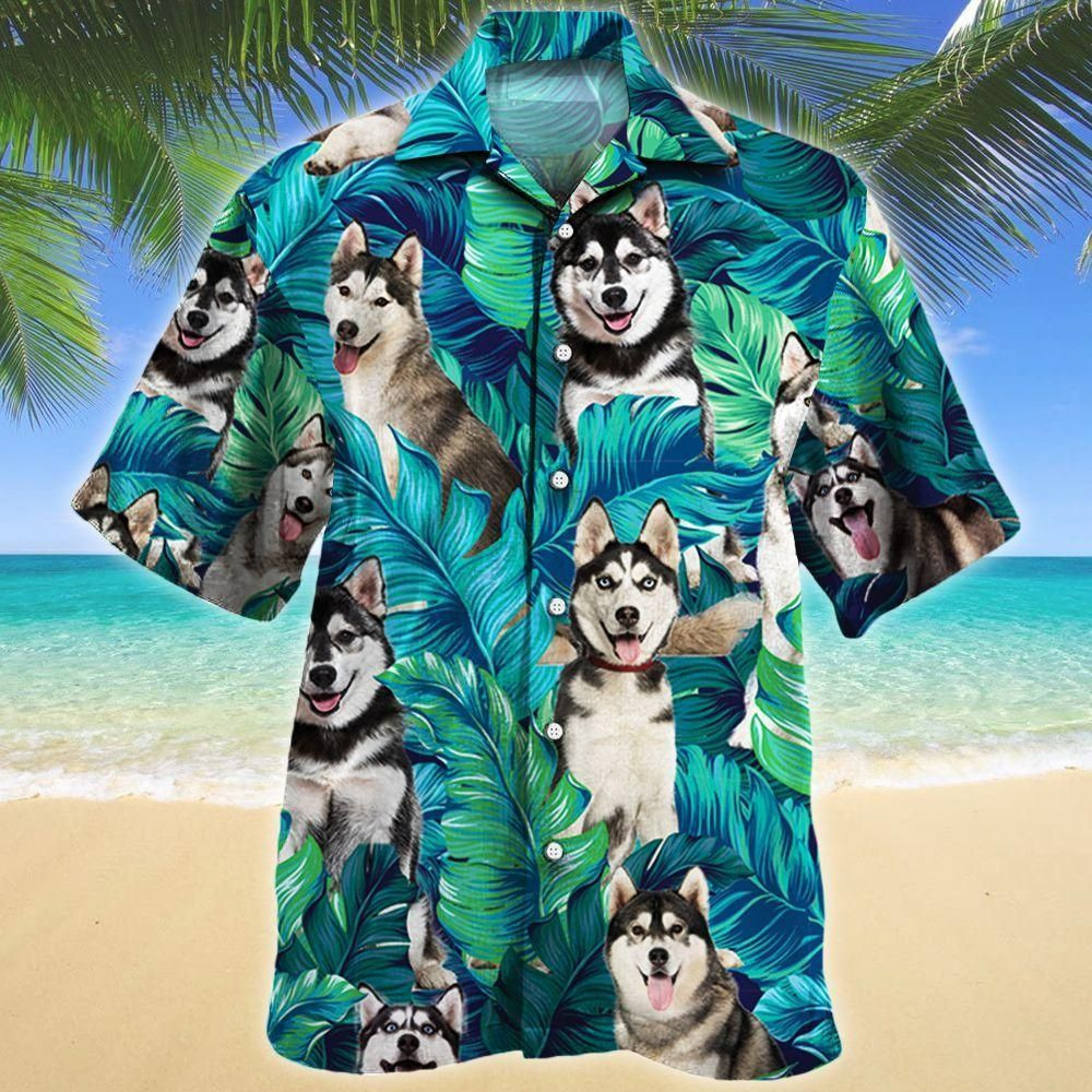 Siberian Husky Dog Lovers Aloha Hawaiian Shirt Colorful Short Sleeve Summer Beach Casual Shirt For Men And Women