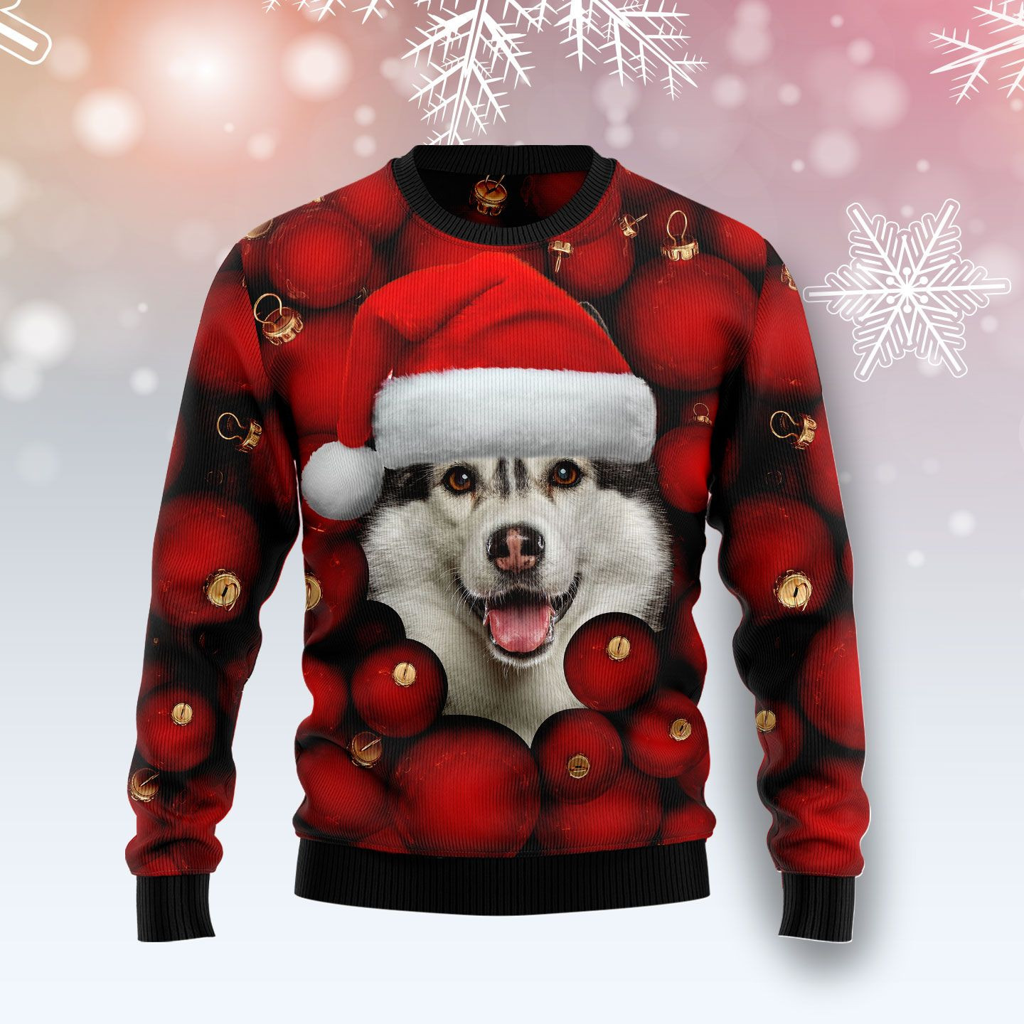 Siberian Husky Ornament Ugly Christmas Sweater Ugly Sweater For Men Women