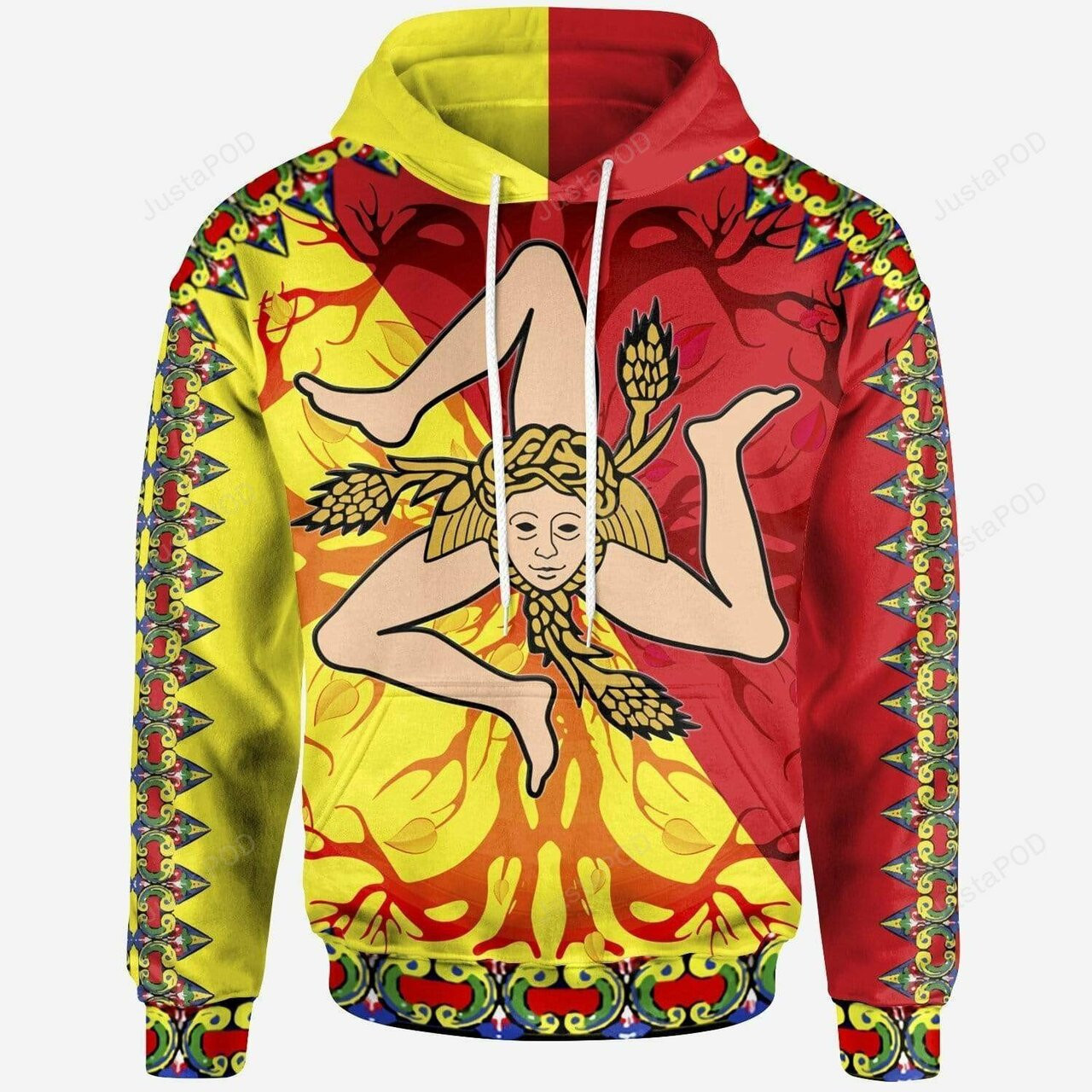 Sicilian Triskelion 3d All Print Hoodie