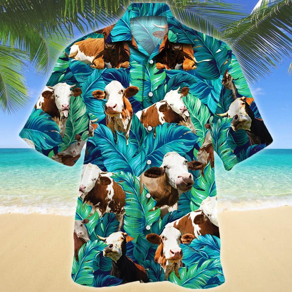 Simmental Cattle Lovers Aloha Hawaiian Shirt Colorful Short Sleeve Summer Beach Casual Shirt For Men And Women