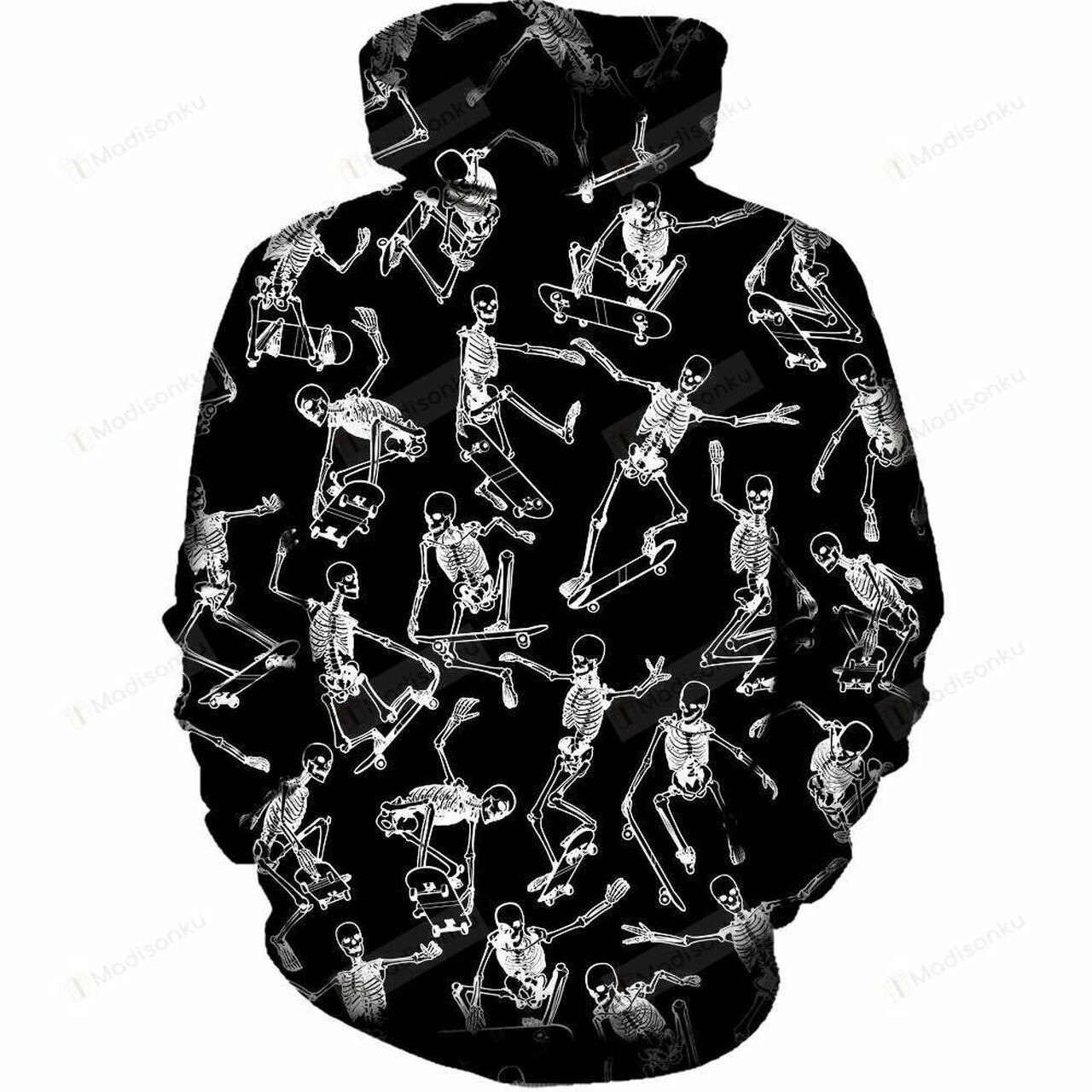 Skateboarding Skulls Black For Unisex 3d All Over Print Hoodie