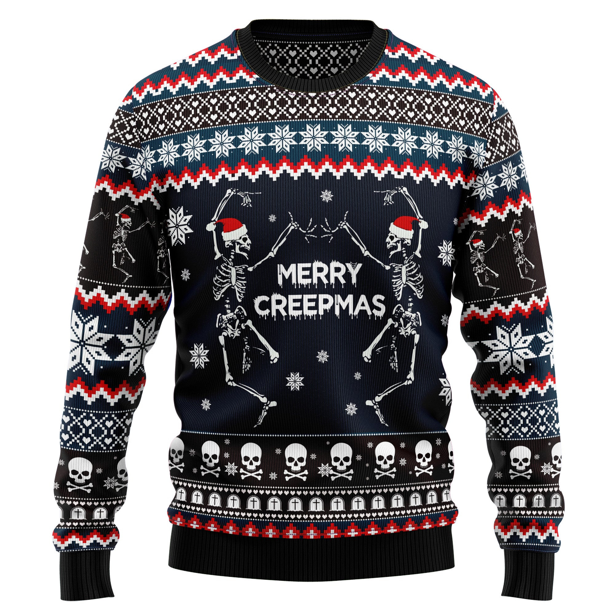 Skeleton Merry Creepmas Ugly Christmas Sweater