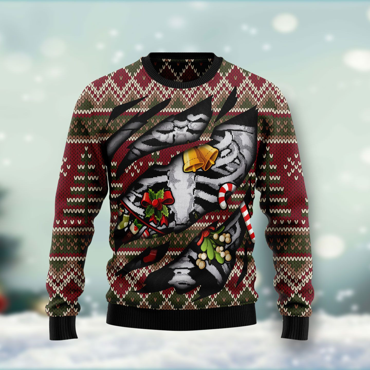 Skeleton Ugly Christmas Sweater Ugly Sweater For Men Women