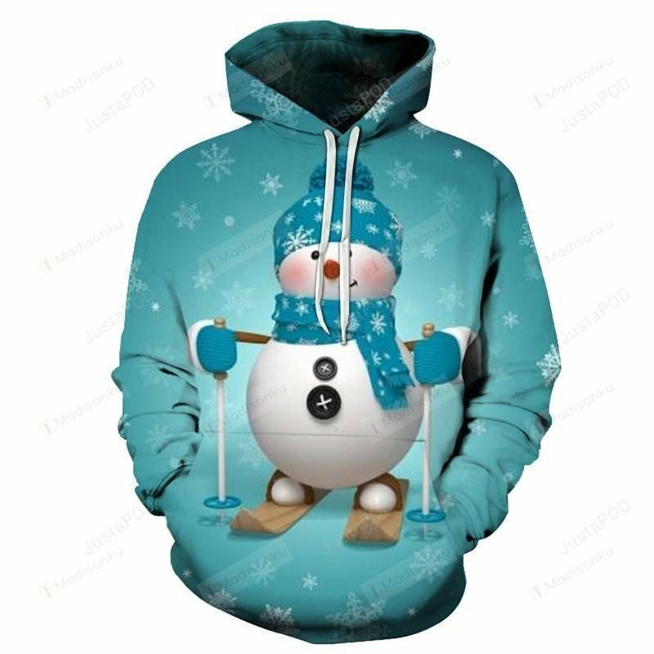 Ski Snowman Christmas 3d All Over Print Hoodie