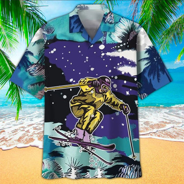 Skiing Aloha Shirt Hawaiian Shirt For Skiing Lovers Shirt For Men and Women