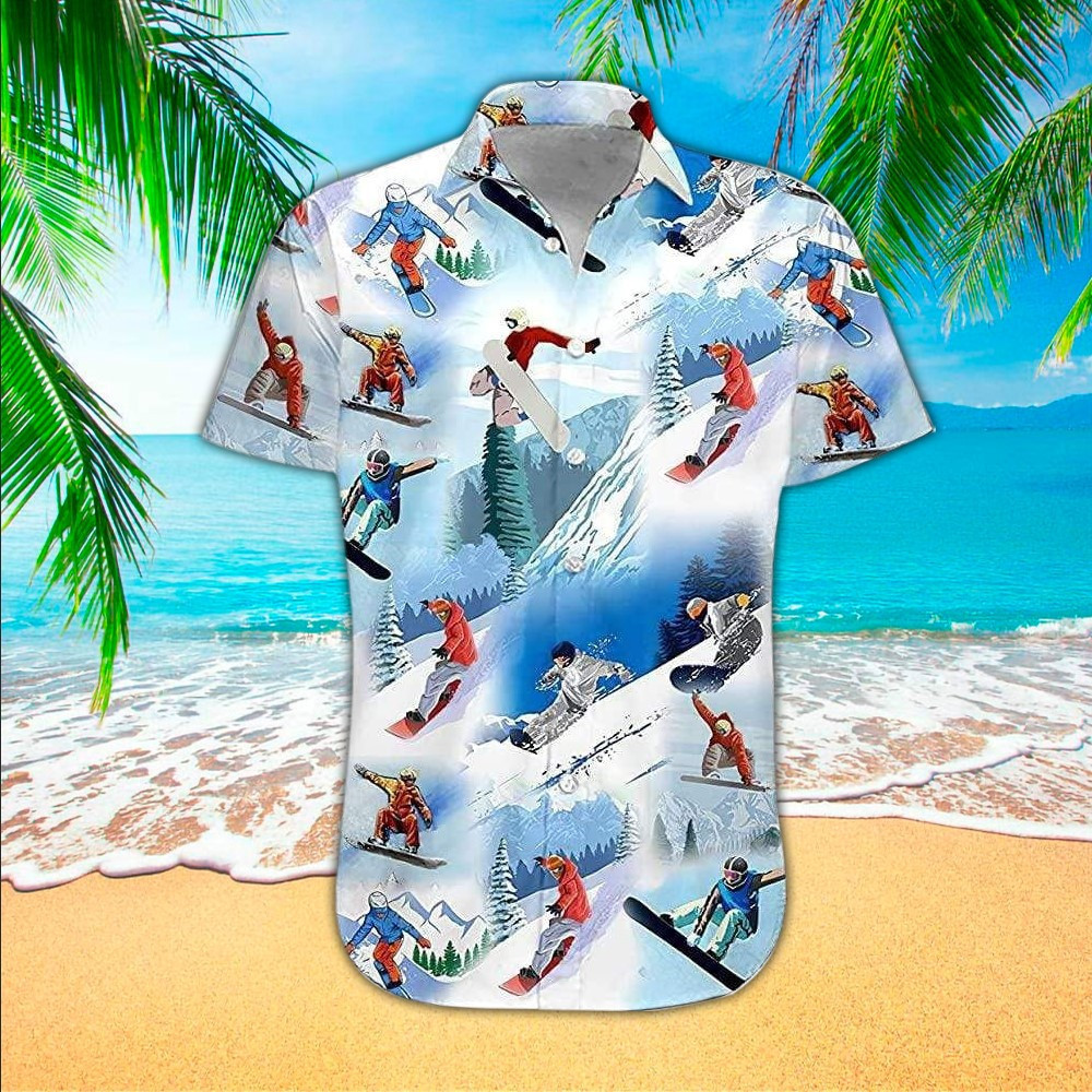 Skiing Hawaiian Shirt Perfect Skiing Clothing Summer Aloha Shirt