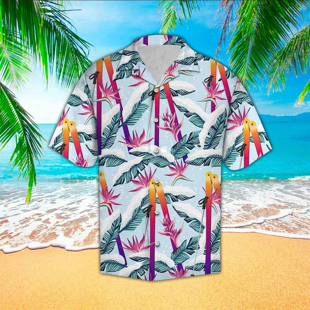 Skiing Hawaiian Shirt Perfect Skiing Clothing Summer Aloha Shirt