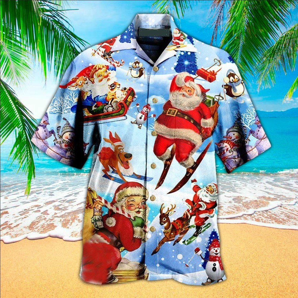 Skiing Shirt Skiing Clothing For Skiing Lovers Summer Aloha Shirt