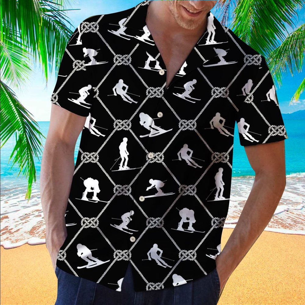 Skiing Shirt Skiing Clothing For Skiing Lovers Summer Aloha Shirt