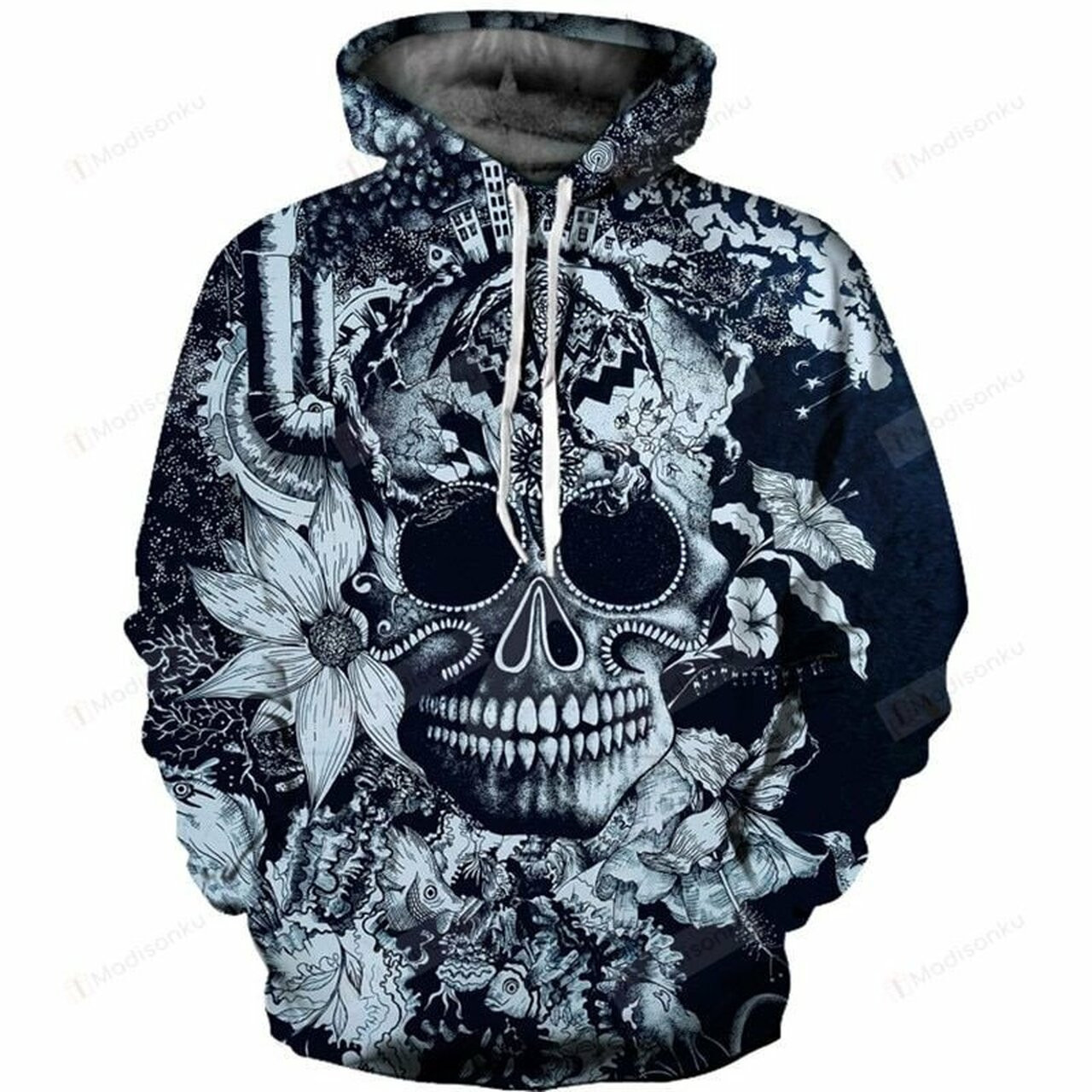 Skull 3d All Over Print Hoodie