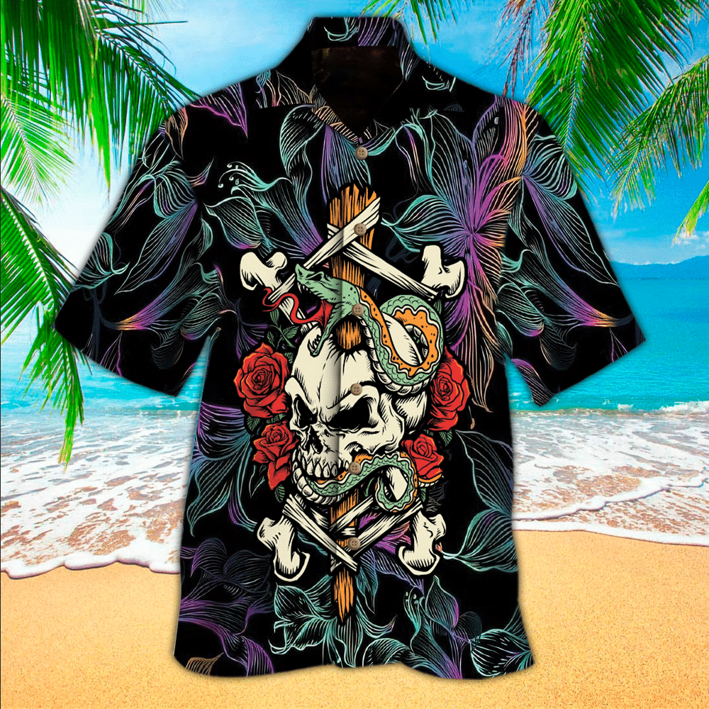 Skull Aloha Shirt Hawaiian Shirt For Skull Lovers Shirt for Men and Women