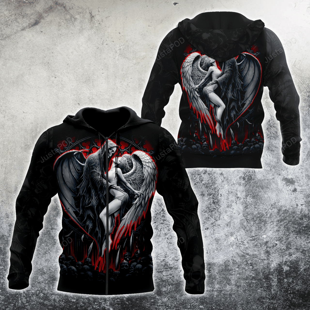 Skull And Beauty 3d All Print Hoodie