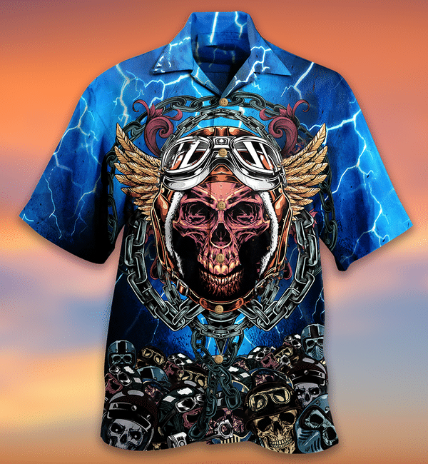 Skull And Helmet Style Limited Edition – Hawaiian Shirt – Hawaiian Shirt For Men, Hawaiian Shirt For Women, Aloha Shirt