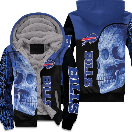 Skull Buffalo Bills 3D Fleece Hoodie