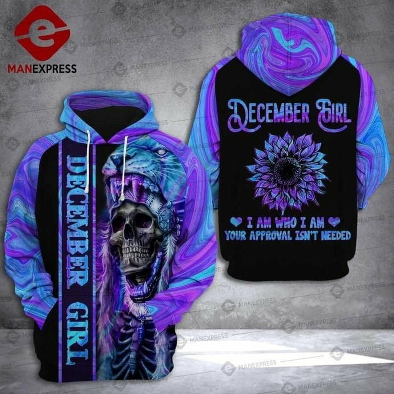 Skull December Girl Who Your Approval Isnt Needed 3d All Over Print Hoodie