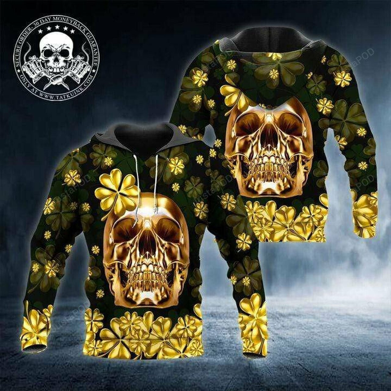 Skull Gold Happy St Patricks Day 3d All Print Hoodie