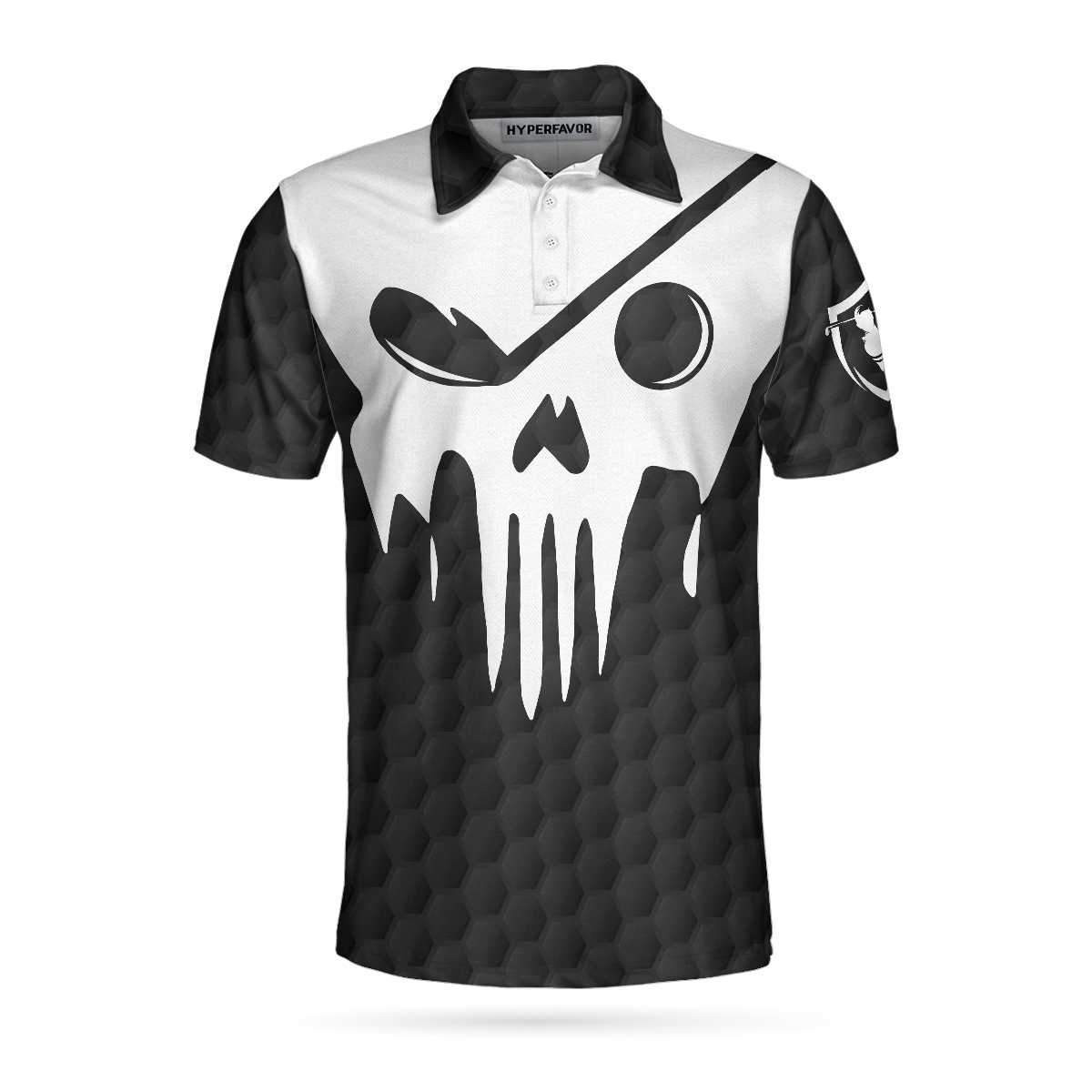 Skull Golf Polo Shirt Black And White Skull Golf Shirt With Sayings Best Golf Gift For Halloween